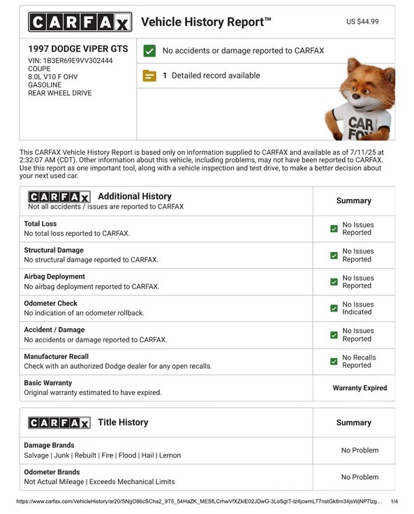 1997 Dodge Viper GTS - Online Sale - Image 47