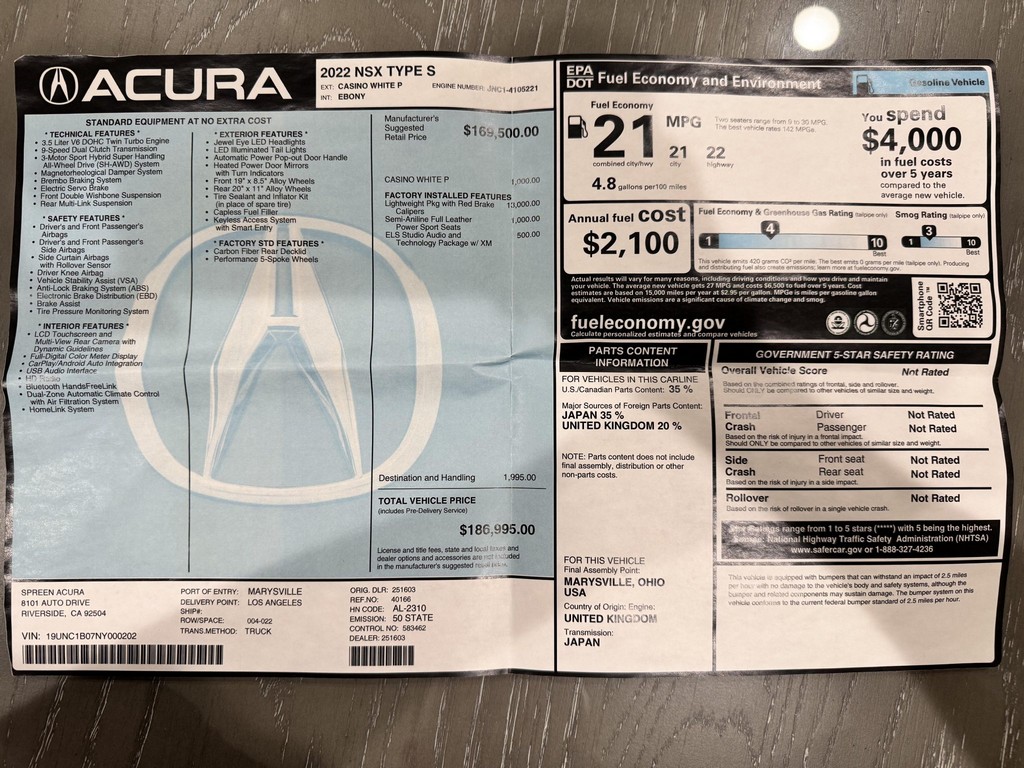 2022 Acura NSX Type S - Image 45